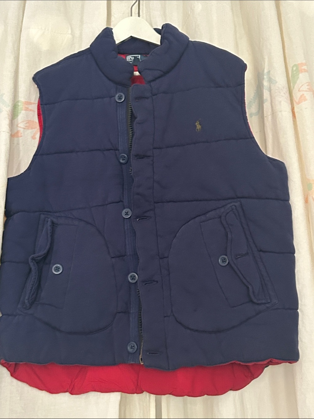Polo by Ralph Lauren Navy Quilted Puffer Vest with Red Lining XXL